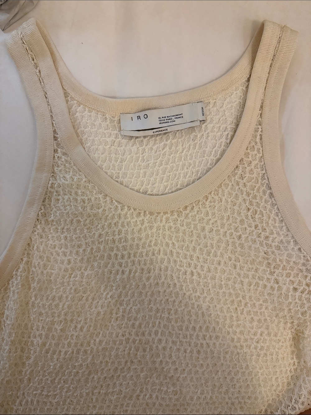 IRO Cream Knit Mesh Tank Top